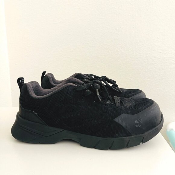 Wolverine Fletcher All Black Safety Toe Slip Resistant Mans Sz 7.5 Wide - Picture 7 of 7